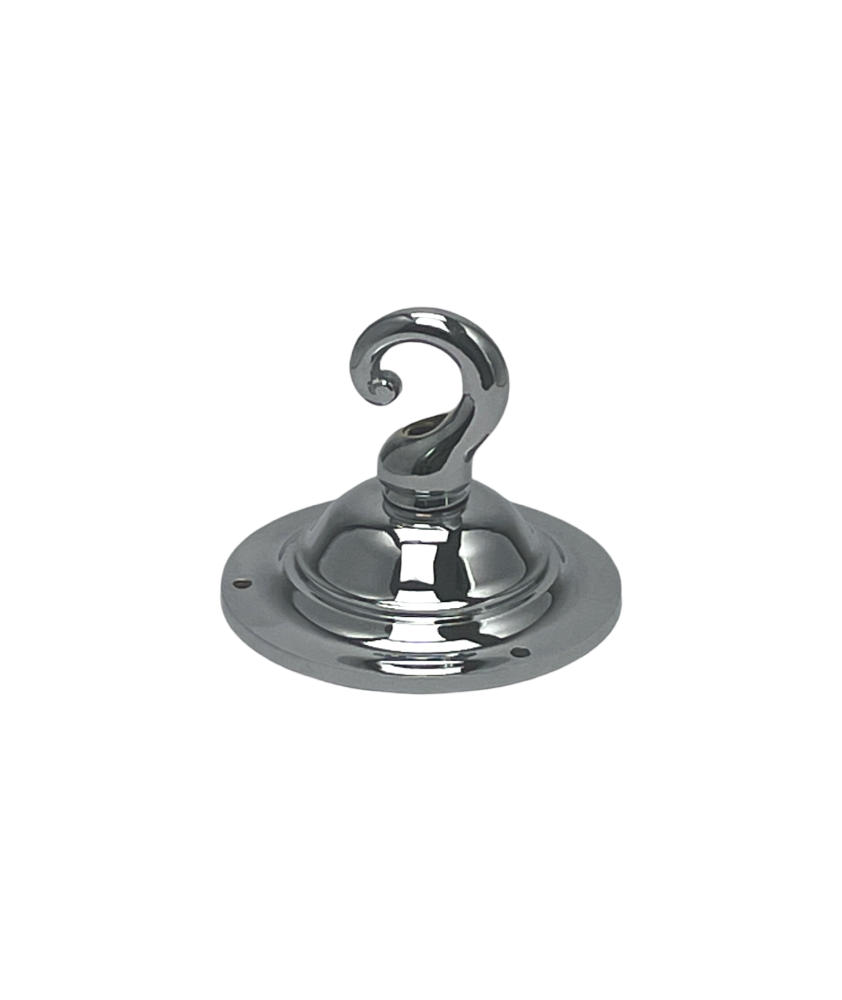 100mm Chrome Ceiling Plate with Heavy Duty Hook Secure Hanging Solution